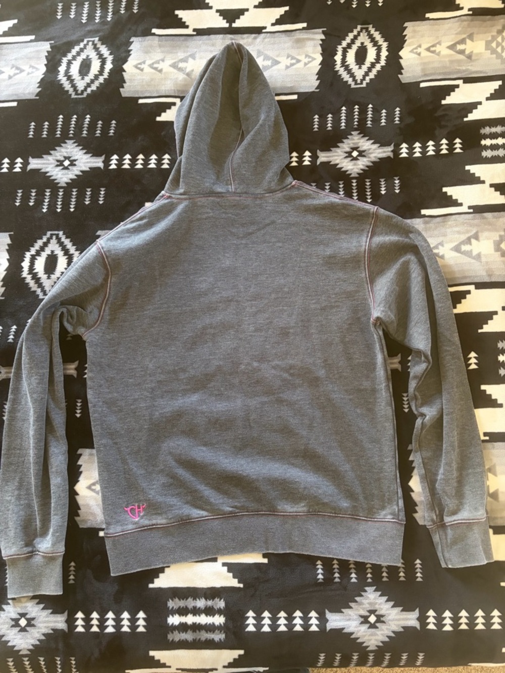 NWOT Gray Hoodie with Pink Arrow Graphic - Women's Sweatshirt - Picture 2 of 5